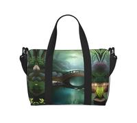 Little Bridge in the East - Borsone da viaggio da 40 l, con tracolla regolabile, ideale per palestra, sport, pesca, caccia, viaggi