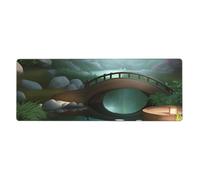 Little Bridge in The East, grande tappetino per mouse con bordi cuciti, tastiera e tappetino per mouse per giocatori, ufficio e casa (80 x 30 cm).