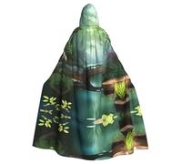Little Bridge in the East, mantello con cappuccio, unisex, mantello lungo per Halloween, cosplay, giochi di ruolo