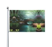 Little Bridge in the East Prints Bandiera su entrambi i lati 3 x 5FT leggera e resistente al colore con asole Ideale per feste all'aperto e giardini.