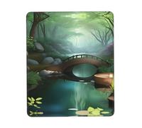 Little Bridge in the East, tappetino per mouse multicolore in gomma ispessita con bordo bloccato, 21,1 x 26,2 cm, per ufficio, gioco, studio e scrivania