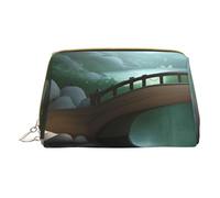 Little Bridge in The East, trousse da viaggio per cosmetici, unisex, chiusura a cerniera, adatta per l'uso quotidiano, bianco, Taglia unica