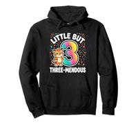Little But Three-Mendous Funny 3° Compleanno Felpa con Cappuccio