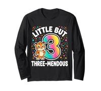 Little But Three-Mendous Funny 3° Compleanno Maglia a Manica