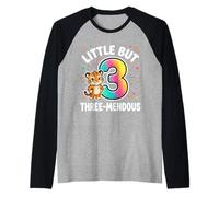 Little But Three-Mendous Funny 3° Compleanno Maglia con Maniche Raglan