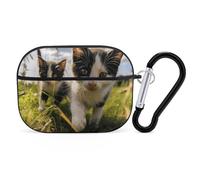Little Cat on the Grass AirPods Pro 2, custodia protettiva rigida antiurto, per donne e uomini, compatibile con custodia Airpod Pro di 2a/1a generazione con portachiavi, nero