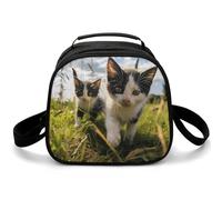 Little Cat on the Grass - Borsa termica per il pranzo, con tracolla regolabile, riutilizzabile, per lavoro, picnic, viaggi
