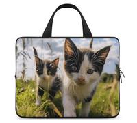 Little Cat on the Grass - Custodia per computer portatile da 15", ultrasottile, impermeabile, con cinghia da polso