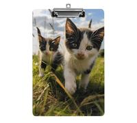 Little Cat on the Grass - Tavoletta portablocco per ufficio e casa, in acrilico, formato A4, con fori per appendere in acciaio inossidabile, resistente portablocco per appunti, esami, spartiti