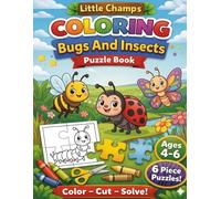 Little Champs Bugs And Insects Coloring & Cut-Out Puzzle Activity Book: Ages 4-6: 6-Piece DIY Coloring & Puzzle Activity Book
