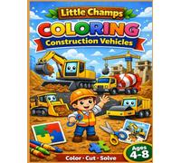 Little Champs Construction Vehicles Color Cut Solve Puzzle Activity Book: Ages 4-8: 6-Piece DIY Coloring & Puzzle Activity Book: Activity Book: Color ... Vehicles Puzzle Book for Kids Ages 4-8