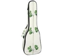 Little Clover - Custodia imbottita per ukulele da concerto da 58 cm, con motivo foglie su sfondo verde scuro, impermeabile e durevole, Multicolore 04, 25.9x9x3.1in/66x23x8cm, Organizer per borse