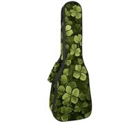 Little Clover - Custodia imbottita per ukulele da concerto da 58 cm, con motivo foglie su sfondo verde scuro, impermeabile e durevole, Multicolore 08, 25.9x9x3.1in/66x23x8cm, Organizer per borse