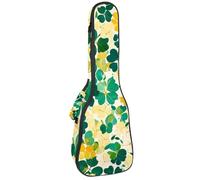 Little Clover - Custodia imbottita per ukulele da concerto da 58 cm, con motivo foglie su sfondo verde scuro, impermeabile e durevole, Multicolore 07, 25.9x9x3.1in/66x23x8cm, Organizer per borse