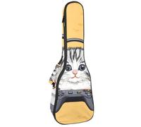 Little Clover - Custodia imbottita per ukulele da concerto da 58 cm, con motivo foglie su sfondo verde scuro, impermeabile e durevole, Multicolore 03, 25.9x9x3.1in/66x23x8cm, Organizer per borse