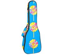 Little Clover - Custodia imbottita per ukulele da concerto da 58 cm, con motivo foglie su sfondo verde scuro, impermeabile e durevole, Multicolore 02, 25.9x9x3.1in/66x23x8cm, Organizer per borse