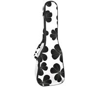 Little Clover - Custodia imbottita per ukulele da concerto da 58 cm, con motivo foglie su sfondo verde scuro, impermeabile e durevole, Multicolore 06, 25.9x9x3.1in/66x23x8cm, Organizer per borse