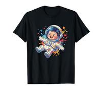 Little Cosmic Explorer Astronauta Baby Space Hearts Maglietta