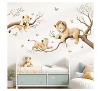 Little Deco WTD DL5027 L - Adesivo da parete, motivo: animali della giungla, leone su ramo