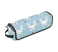 Little Deer Faces - Organizer 2 in 1 per strumenti per capelli e tappetino resistente al calore, con cerniera, impermeabile, custodia da viaggio per ferri da stiro, piastre e ferri arricciacapelli