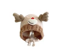 Little Deer Horn - Berretto invernale per bambini, con pelo di agnello, protezione dell'udito a maglia, Wh1, Taglia unica
