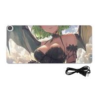 Little Devil Anime Woman - Tappetino per mouse riscaldato, in pelle, 80 x 33 cm, per computer da tavolo, per giocare e scrivere