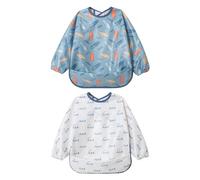 Little Dimsum Bavaglini Manica Lunga Bavaglini con Maniche Impermeabile 2 Pezzi Unisex per Bambini Piccoli Da 6 mesi a 3 anni bambino（surf）