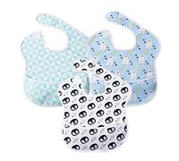 Little Dimsum Bavaglini Neonato Impermeabili con Tasca，Set di 3 Bavaglino Impermeabile per Alimentazione,Regolabile e Facile da Lavare per 6-36 Mesi(Pinguino&Orso&Triangolo)
