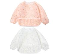 Little Dimsum Bavaglino a Maniche Lunga per Neonati Alimentazione Impermeabile All' acqua Camicetta Grembiule con Motivo Animale (Animali/Alpaca)