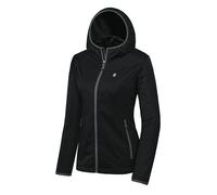 Little Donkey Andy Giacca softshell leggera con cappuccio da donna per corsa, escursionismo, antivento, impermeabile, Nero , M