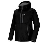 Little Donkey Andy Giacca softshell leggera da uomo, con cappuccio, per corsa, viaggi, escursionismo, antivento, idrorepellente, taglia M, nera