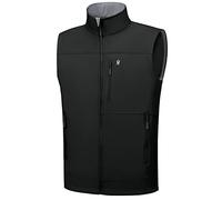 Little Donkey Andy Gilet da uomo, impermeabile, in softshell, senza maniche, antivento, caldo, traspirante, per corsa, escursionismo, golf, Nero , L