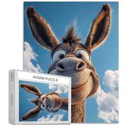 Little Donkey Looking up at the Camera - Puzzle da 1000 pezzi per adulti, arte del fumetto, puzzle impegnativo per attività familiari, colorato, fai da te, per decorazioni domestiche, regali, 50 x 68