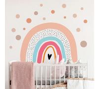 Little Dots Rainbow Wall Sticker Self Adhesive Wall Sticker for Living Room Bedroom Kitchen Home Decor