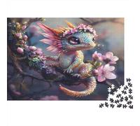 Little Drago Climbing on The Fiore Tree|Fiori| Puzzle Divertenti Per Tutta La Famiglia 1000pcs (75x50cm) Adulti