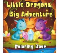 Little Dragons Big Adventures: Cute & Cozy Dragons Coloring Book For Kids| 30 Easy to Read Pages| Screen Free Leisure & Vacation Activity Book