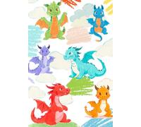 Little Dragons Notebook - 80 PAGES - A5: Graph pages 1 cm - Fogli a quadretti 1 cm