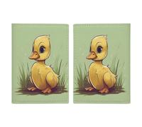 Little Duck with Blue Eyes Porta passaporto ultra sottile in pelle PU organizer per documenti da viaggio compatto premium internazionale per passaporto americano custodia per donne uomini