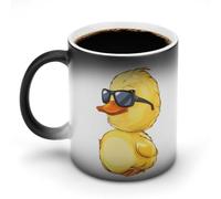 Little Duck with Glasses Tazza in ceramica sensibile al calore tazza da caffè con manico divertente regali 325 ml