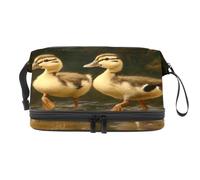 Little Ducklings - Trousse per cosmetici a doppio strato, per donne e ragazze, trousse da viaggio per trucchi, pratica borsa organizer con scomparto per pennelli, Multi, 27x15x14 cm/10.6x5.9x5.5 in,