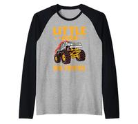Little Dude Big Trucks Monster Truck Maglia con Maniche Raglan