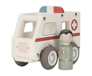 Little Dutch 2527 legno auto ambulanza - bianco