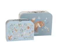Little Dutch 7244 - Set di 2 valigie per giocattoli, motivo: Forest Friends, colore: Blu, Forest Friends Blu, 25x8,9x20 cm
