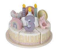 Little Dutch 8015 - Torta di compleanno in legno FSC, 26 pezzi, colore: Rosa