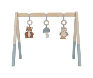 Little Dutch 8910 Baby Gym - Trapano da gioco in legno con ciondoli in tessuto - Forest Friends