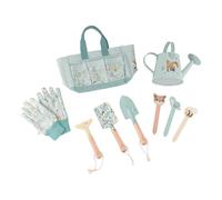 Little Dutch 9114 - Set attrezzi da giardino per bambini, con custodia, 10 pezzi, Forest Friends