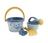 Little Dutch Set di 5 secchielli da gioco per la sabbia, giocattolo da spiaggia, per bambini dai 18 mesi in su, blu oceano