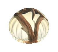 Little Elephant On Tree Cuffia da doccia da donna riutilizzabile a doppio strato cuffia da bagno tappi per capelli fascia elastica impermeabile da donna spa salone doccia cappelli per capelli