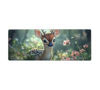 Little Elk In The Grass Mouse Pad In Grande Estesa Antiscivolo Base Mousepad Con Bordi Cuciti Gaming Pc Desktop Grande Mouse Pad 11.8x31.5