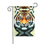 Little Fat Tiger Head - Bandiera decorativa per esterni, da appendere al giardino, piccola bandiera da giardino, bandiera invernale natalizia per esterni, 30,5 x 45,7 cm